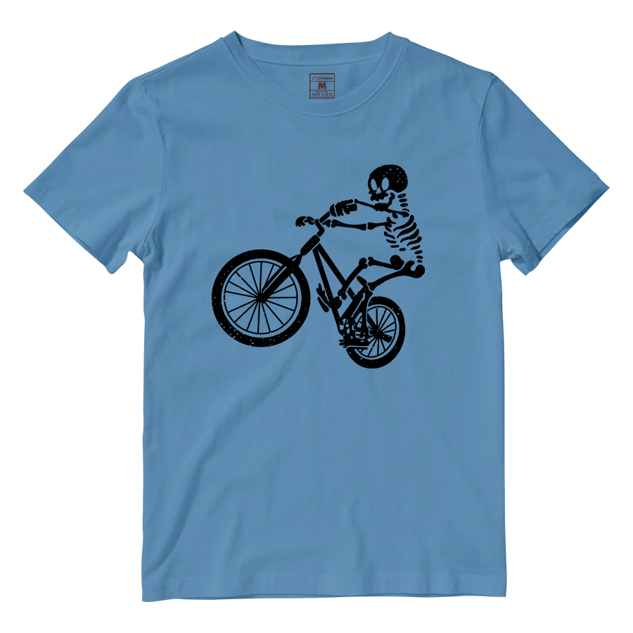 Cotton Shirt: Skeleton Cyclist