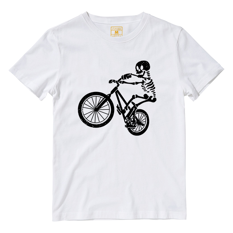 Cotton Shirt: Skeleton Cyclist