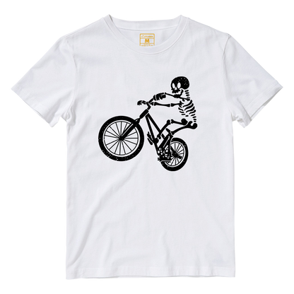 Cotton Shirt: Skeleton Cyclist