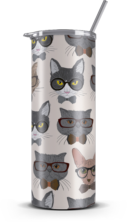 20oz. Slim Tumbler: Smart Cat