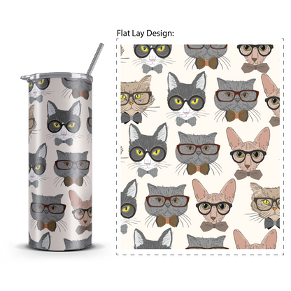 20oz. Slim Tumbler: Smart Cat