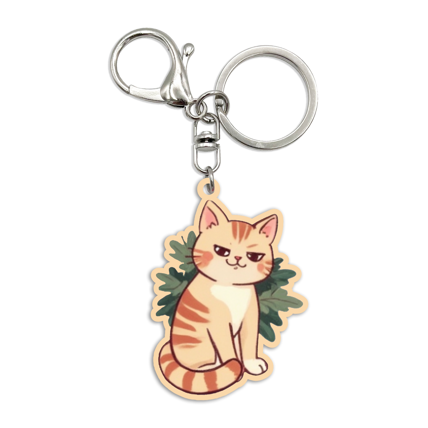 Acrylic Bag Charm: Smirking Cat
