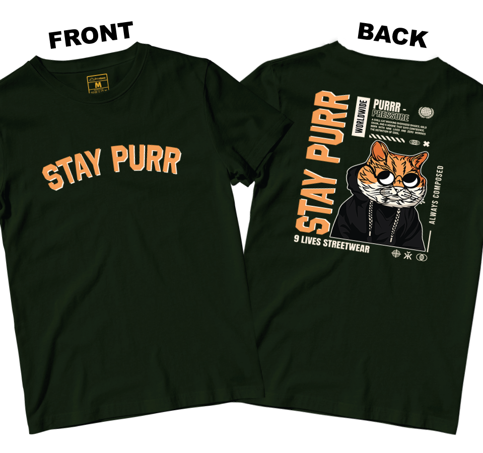 Cotton Shirt: Stay Purr (Front and Back)