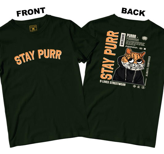 Cotton Shirt: Stay Purr (Front and Back)
