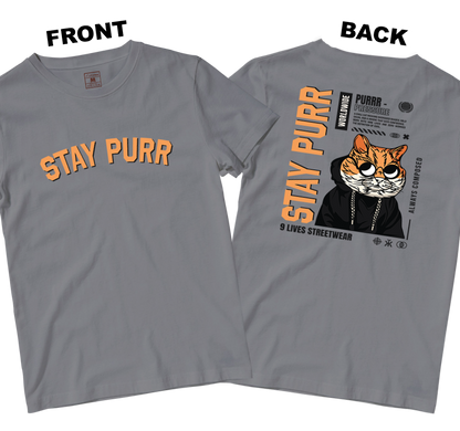 Cotton Shirt: Stay Purr (Front and Back)
