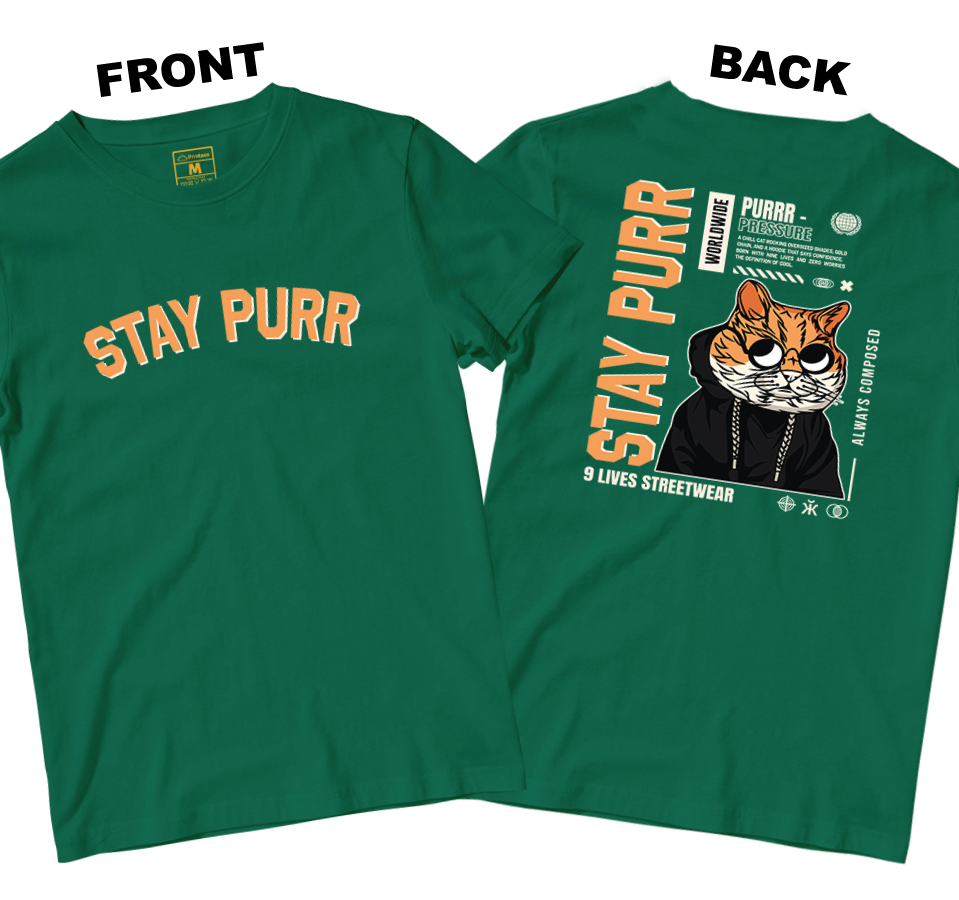 Cotton Shirt: Stay Purr (Front and Back)