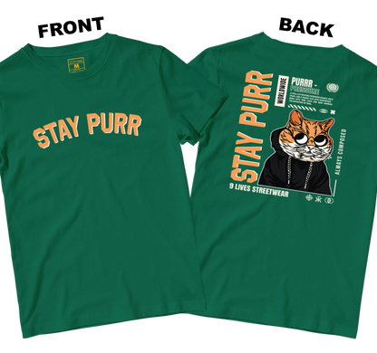 Cotton Shirt: Stay Purr (Front and Back)