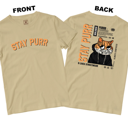 Cotton Shirt: Stay Purr (Front and Back)
