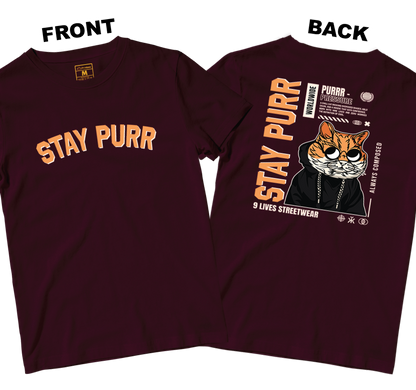 Cotton Shirt: Stay Purr (Front and Back)