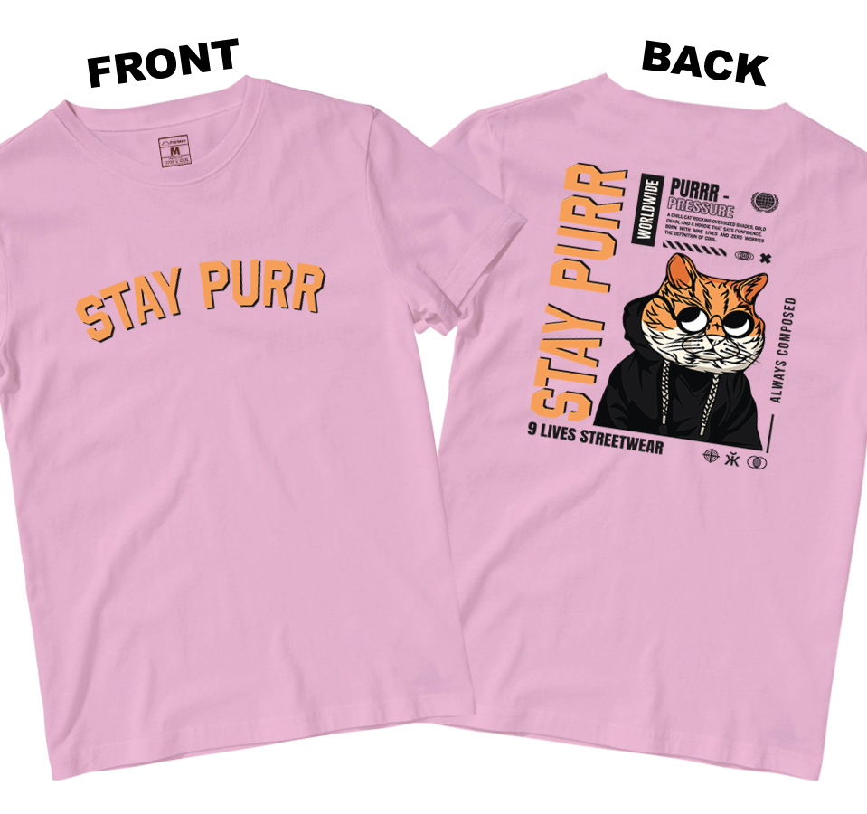 Cotton Shirt: Stay Purr (Front and Back)