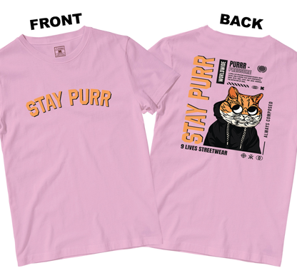 Cotton Shirt: Stay Purr (Front and Back)