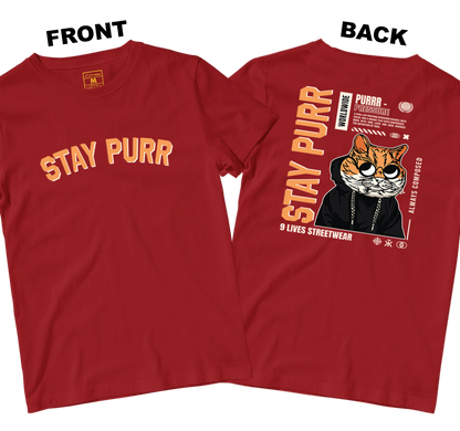 Cotton Shirt: Stay Purr (Front and Back)