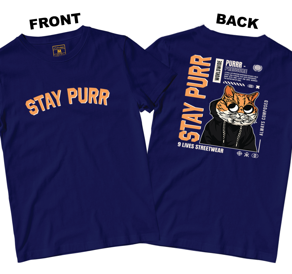 Cotton Shirt: Stay Purr (Front and Back)