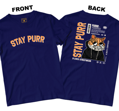 Cotton Shirt: Stay Purr (Front and Back)