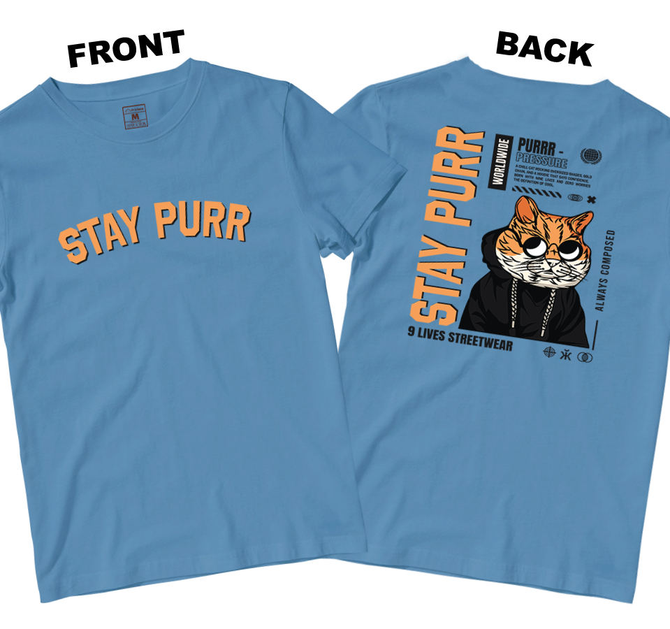 Cotton Shirt: Stay Purr (Front and Back)