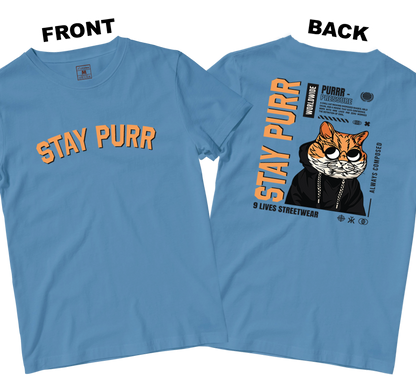 Cotton Shirt: Stay Purr (Front and Back)