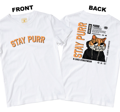 Cotton Shirt: Stay Purr (Front and Back)