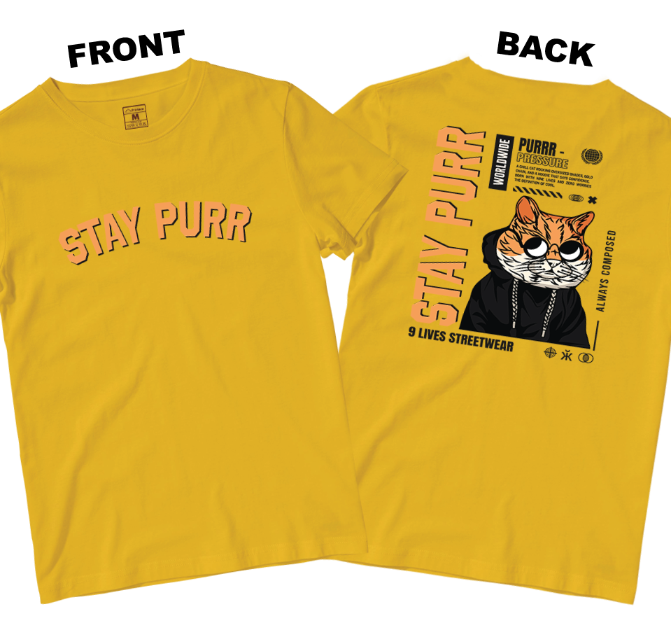 Cotton Shirt: Stay Purr (Front and Back)