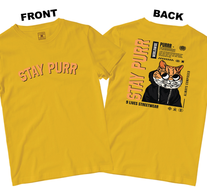 Cotton Shirt: Stay Purr (Front and Back)