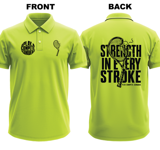 Drifit Polo Shirt: Strength in Every Stroke (Front & Back)
