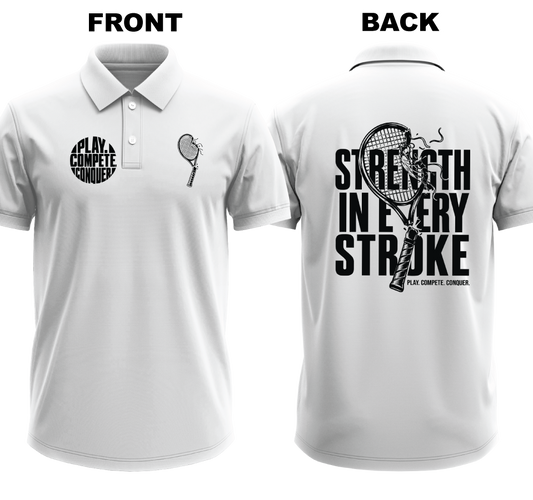 Drifit Polo Shirt: Strength in Every Stroke (Front & Back)