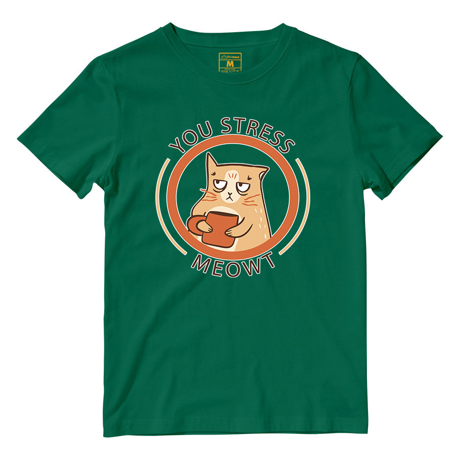 Cotton Shirt: Stress Meowt