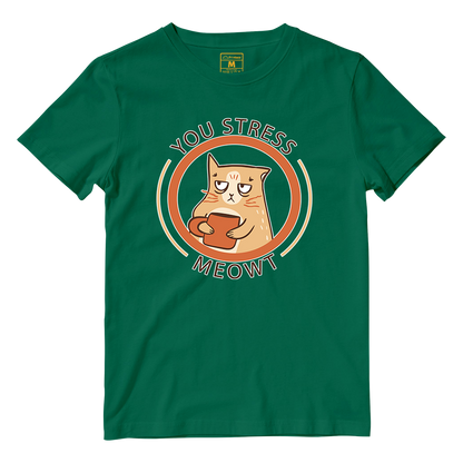 Cotton Shirt: Stress Meowt