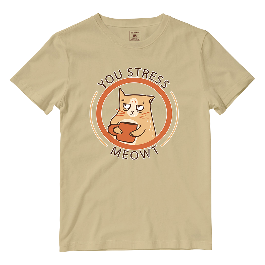 Cotton Shirt: Stress Meowt