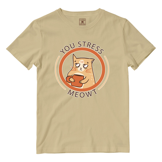 Cotton Shirt: Stress Meowt