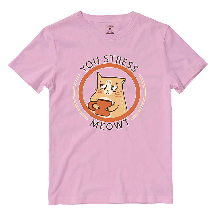 Cotton Shirt: Stress Meowt