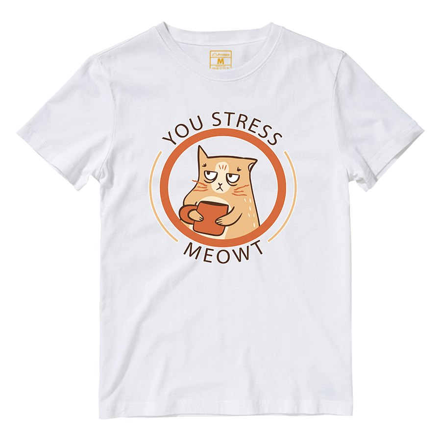 Cotton Shirt: Stress Meowt