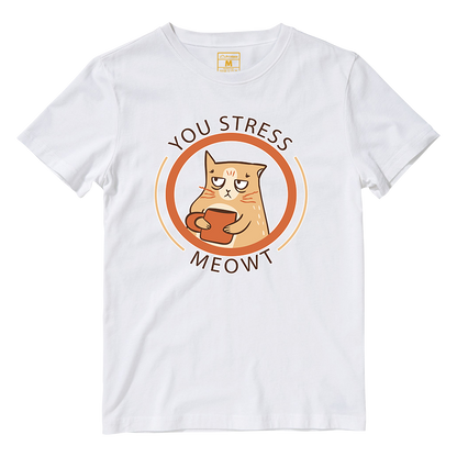 Cotton Shirt: Stress Meowt