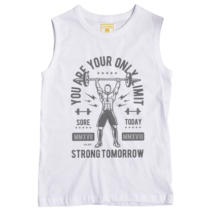 Sleeveless Drifit Shirt: Strong Tomorrow