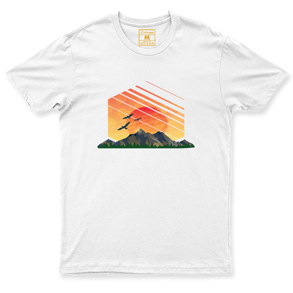 Drifit Shirt: Sunset Geometry