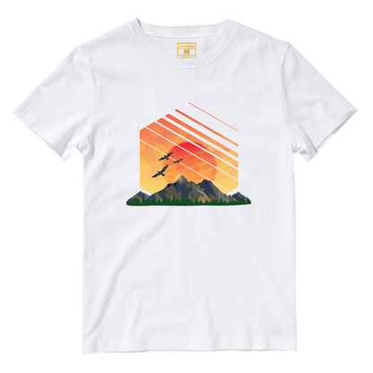 Cotton Shirt: Sunset Geometry