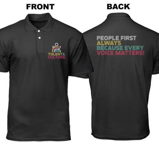 Cotton Polo Shirt: Talent and Culture (Front and Back)