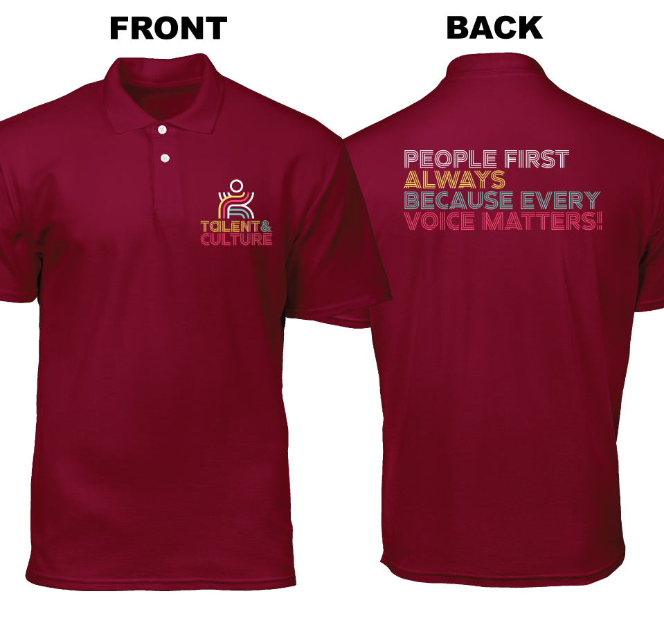 Cotton Polo Shirt: Talent and Culture (Front and Back)