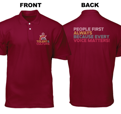 Cotton Polo Shirt: Talent and Culture (Front and Back)
