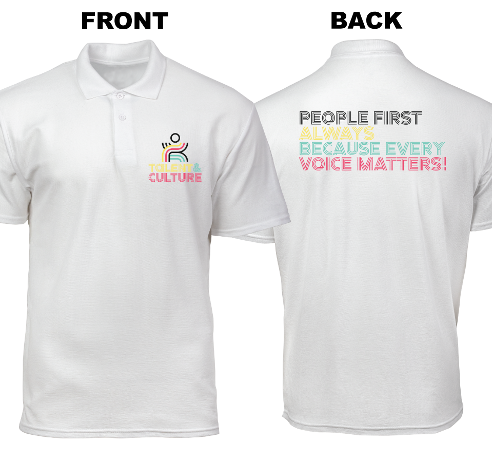 Cotton Polo Shirt: Talent and Culture (Front and Back)