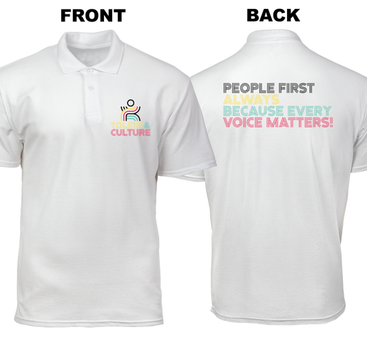 Cotton Polo Shirt: Talent and Culture (Front and Back)