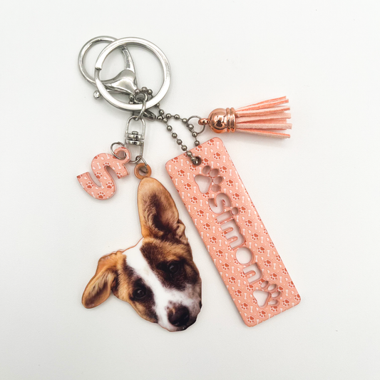 Acrylic Pet Bag Charm: Dog Tassel Set
