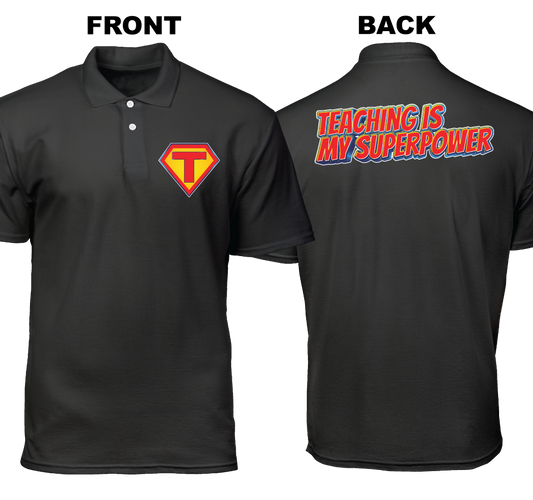 Cotton Polo Shirt: Teacher Hero (Front and Back)