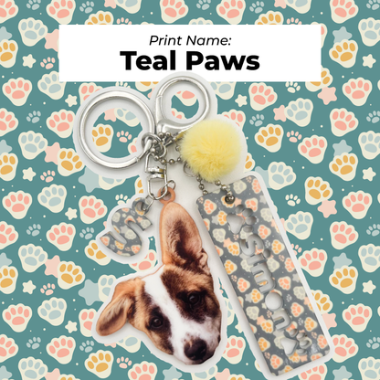 Acrylic Pet Bag Charm: Dog Pompom Set