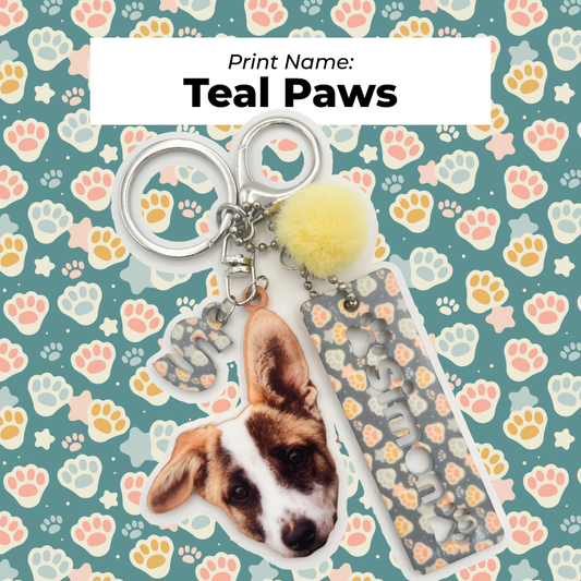 Acrylic Pet Bag Charm: Dog Pompom Set