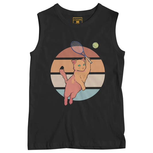 Sleeveless Drifit Shirt: Tennis Cat
