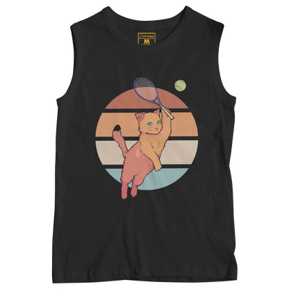 Sleeveless Drifit Shirt: Tennis Cat