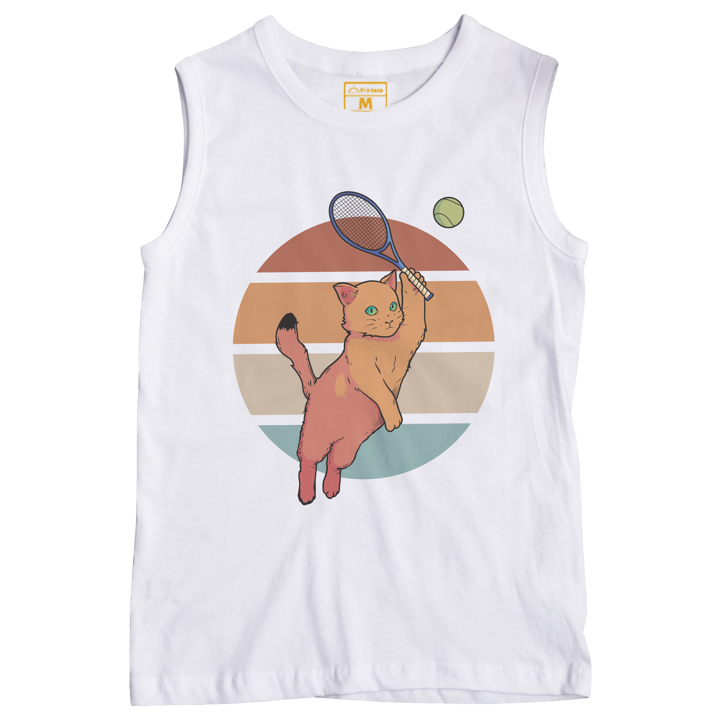 Sleeveless Drifit Shirt: Tennis Cat