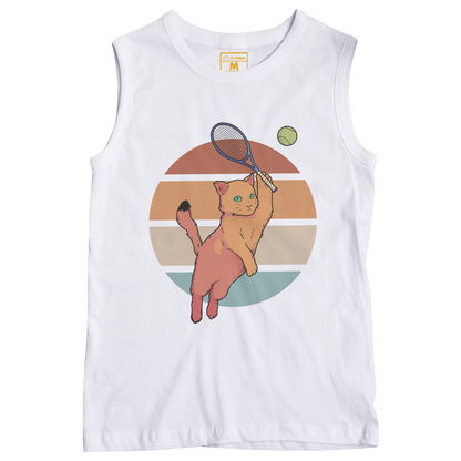 Sleeveless Drifit Shirt: Tennis Cat