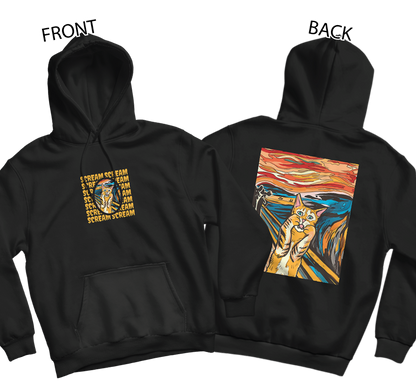 The Screaming Cat Hoodie (Front and Back)