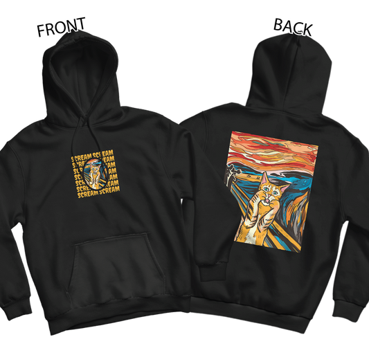 The Screaming Cat Hoodie (Front and Back)